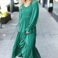 Beautiful You Green Smocked Ruffle Sleeve Maxi Dress