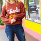 All I Want Thanksgiving Pop Up Embroidery Chunky Sweater