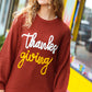 All I Want Thanksgiving Pop Up Embroidery Chunky Sweater