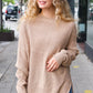 Autumn Vibes Taupe Asymmetrical Knit Sweater