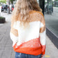 Adorable You Camel & Orange Color Block Sweater