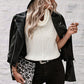 Central Seam Turtleneck Sleeveless Sweater Vest