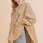 Aemi+Co Slit Half Snap Oversize Hoodie