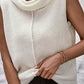 Central Seam Turtleneck Sleeveless Sweater Vest
