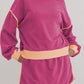 Contrast Trim Round Neck Top and Skort Set