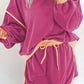 Contrast Trim Round Neck Top and Skort Set