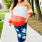 Adorable You Camel & Orange Color Block Sweater