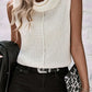 Central Seam Turtleneck Sleeveless Sweater Vest
