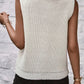 Central Seam Turtleneck Sleeveless Sweater Vest